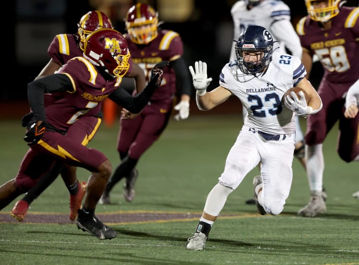 Bellarmine leading rusher Ben Pfaff (23) was out during his team's four-game losing streak. Photo: Dennis Lee